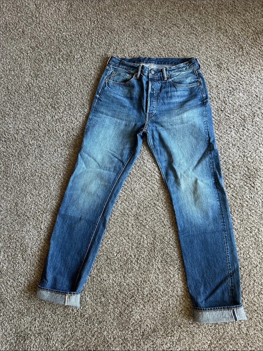 3 Buck Mason Cowboy Cut Loomstate Selvedge Jeans - 32x34 - USA - Picture 11 of 13